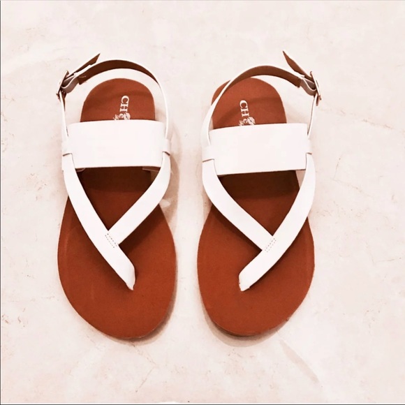 White thong slingback comfy gladiator sandals - Picture 3 of 3